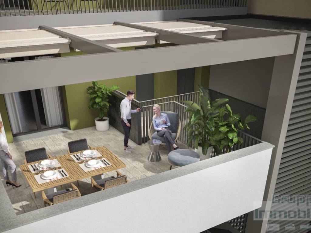 Terrazzo abitabile dell attico, rendering